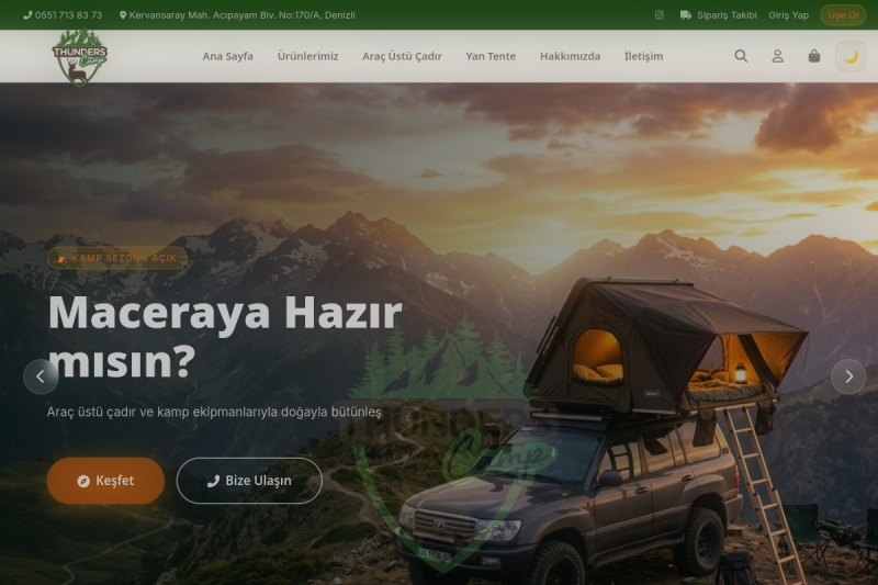 E-Ticaret & CMS - Kamp ve Outdoor Satış Platformu