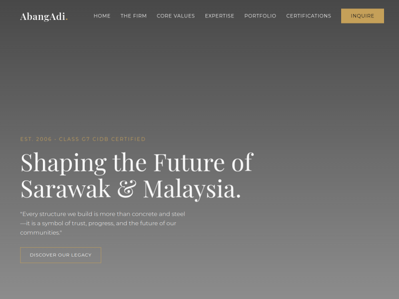 G7 Construction Company Website
