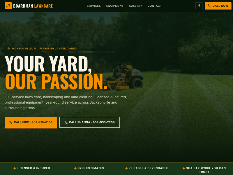 Live preview of Boardman Lawn Care