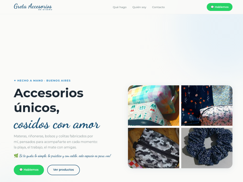 Captura de la web de Greta Accesorios