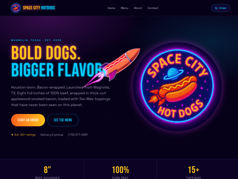 Live preview of Space City Hot Dogs