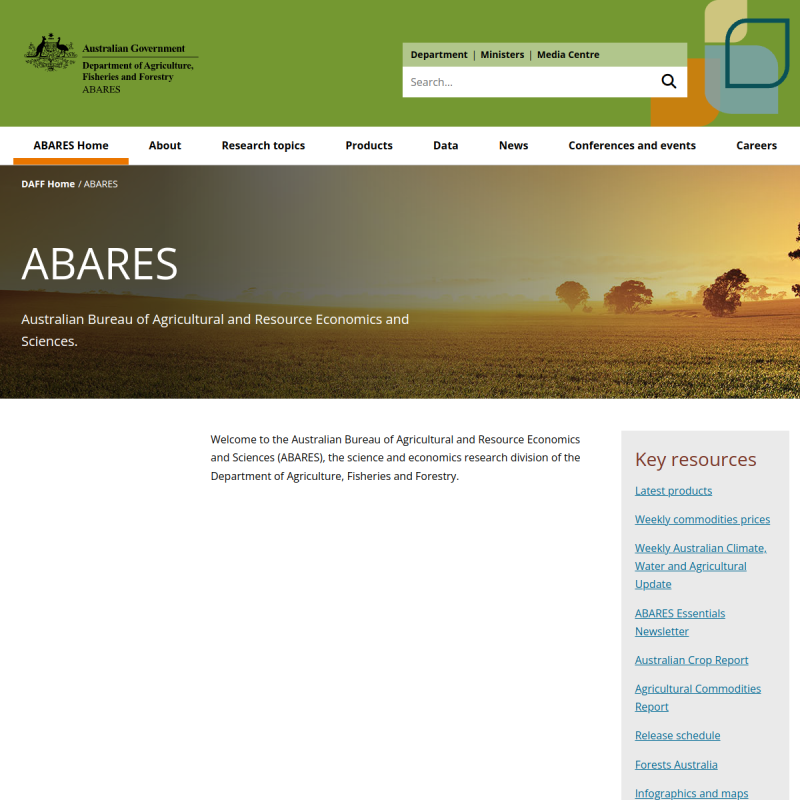 Australian Bureau of Agricultural & Resource Economics and Sciences