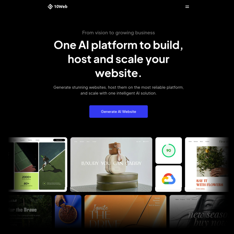 پیش‌نمایش سایت 10Web