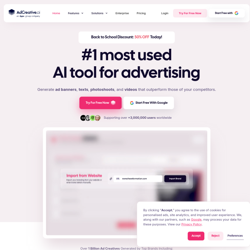 AdCreative.ai Website Preview