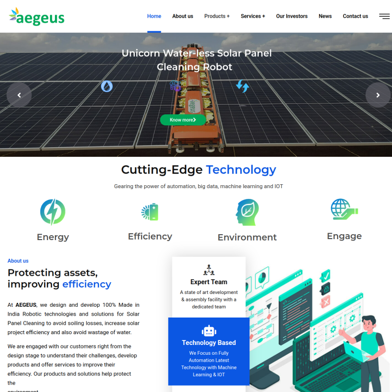 Aegeus Technologies website screenshot