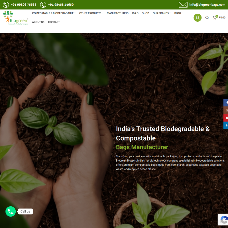 Biogreen Bags website screenshot