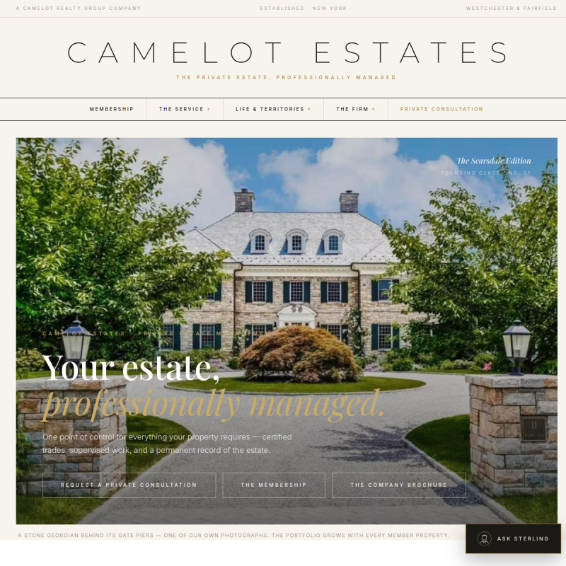 Camelot Estates homepage