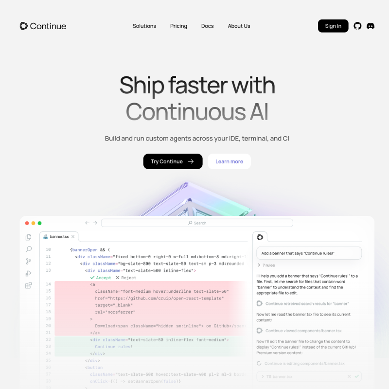Continue.dev Website Preview