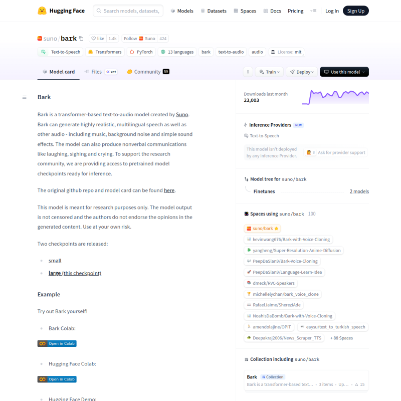 Bark Website Preview