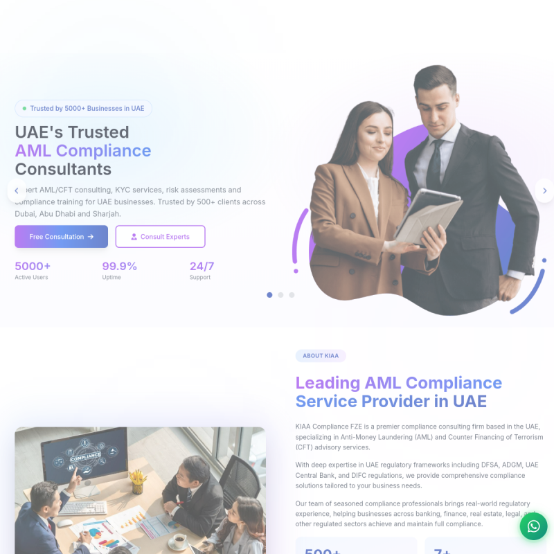 KIAA Compliance website screenshot