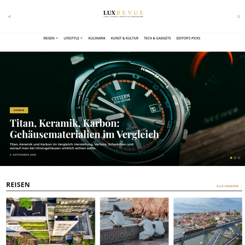 Lux.Revue Luxusmagazin – Website erstellt von Studio Présence