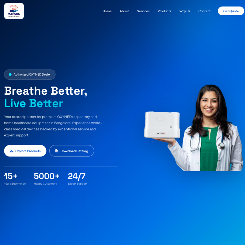 Macson Healthcare website screenshot