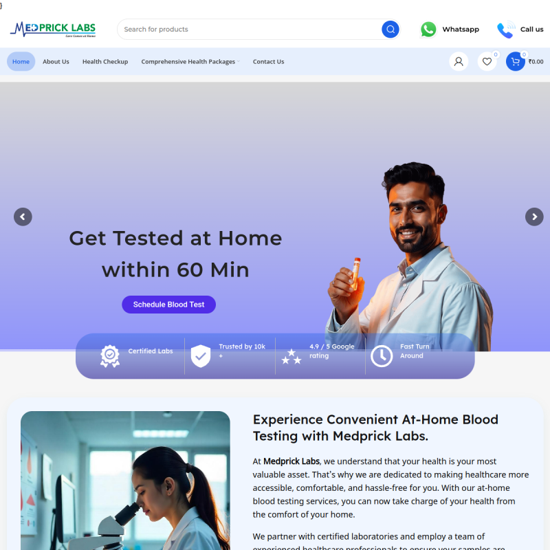 Medprick Lab website screenshot