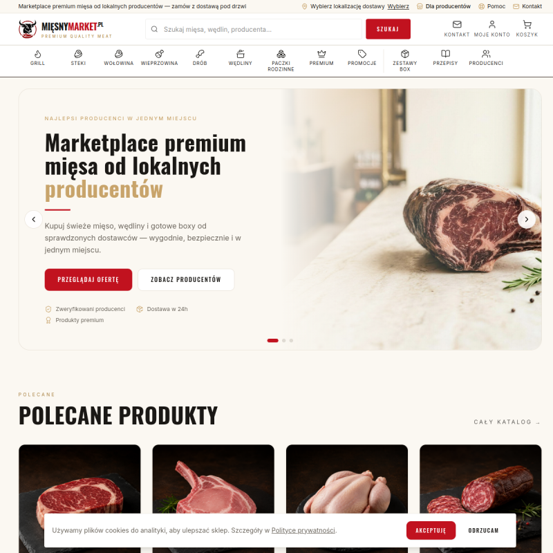 Podgląd strony Mięsny Market