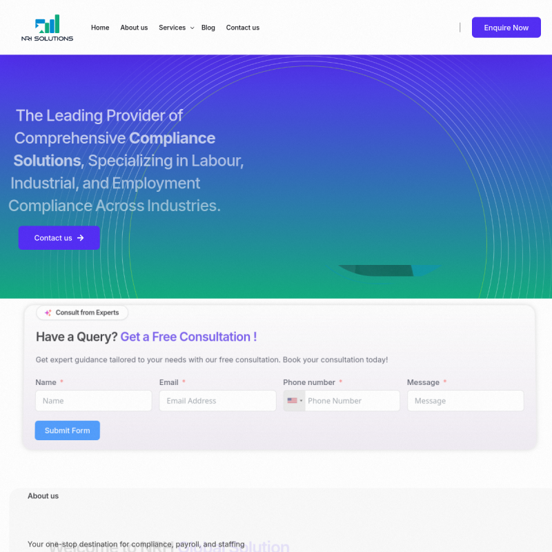 NRH Global HR website screenshot