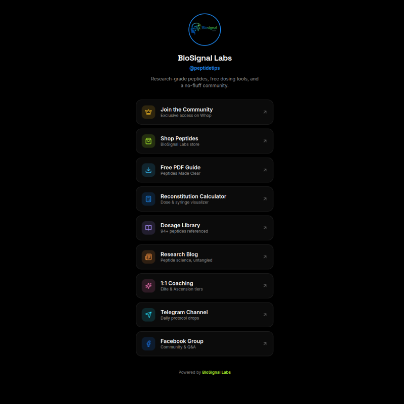 Peptide Tips website preview
