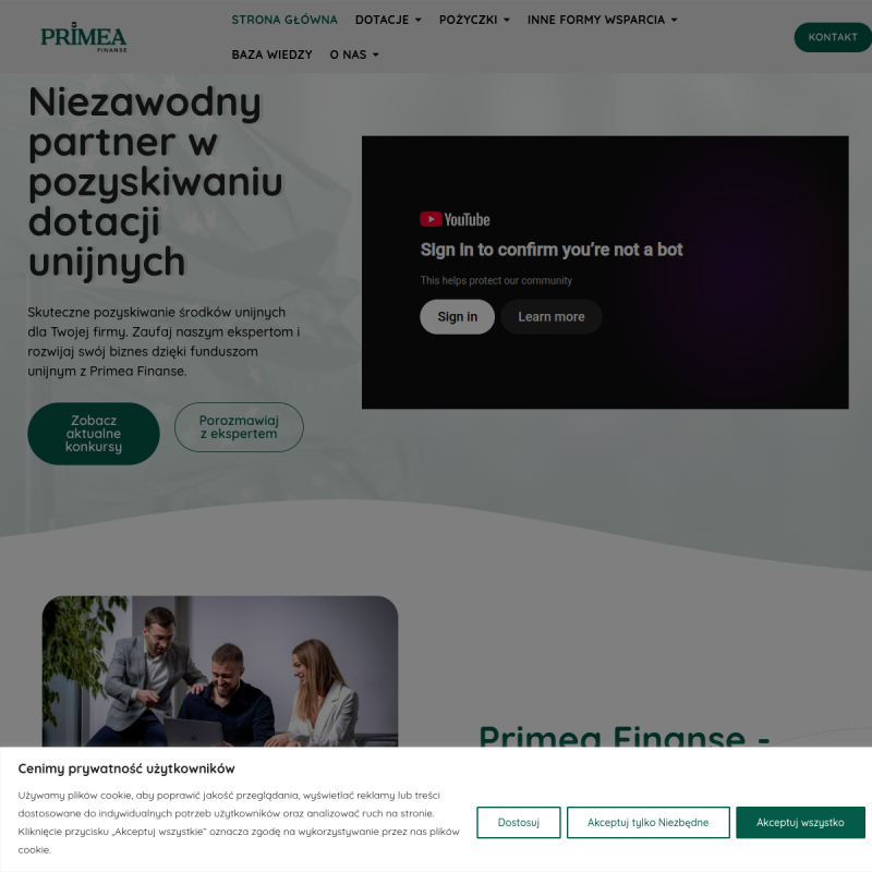 Podgląd strony Primea Finanse