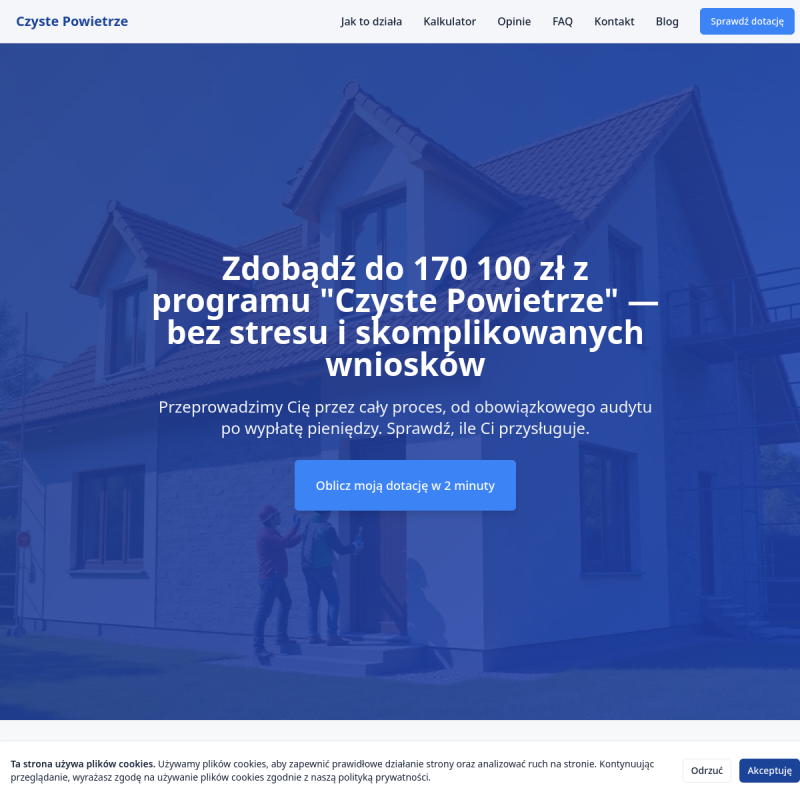 Podgląd strony Czyste Powietrze