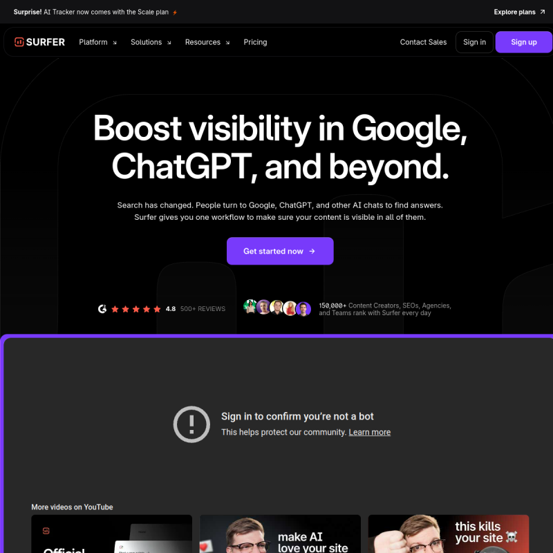 Surfer SEO Website Preview