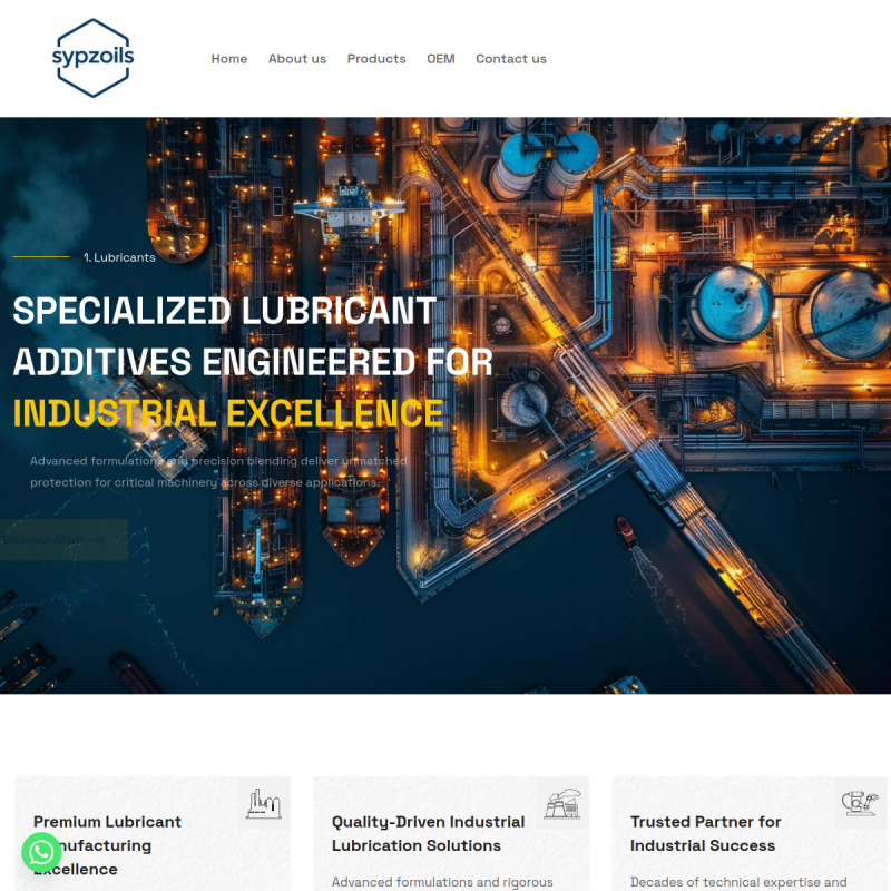 Sypz Oils website screenshot