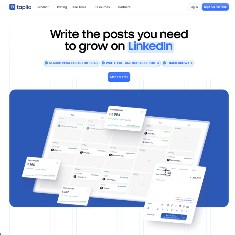 Taplio Website Preview
