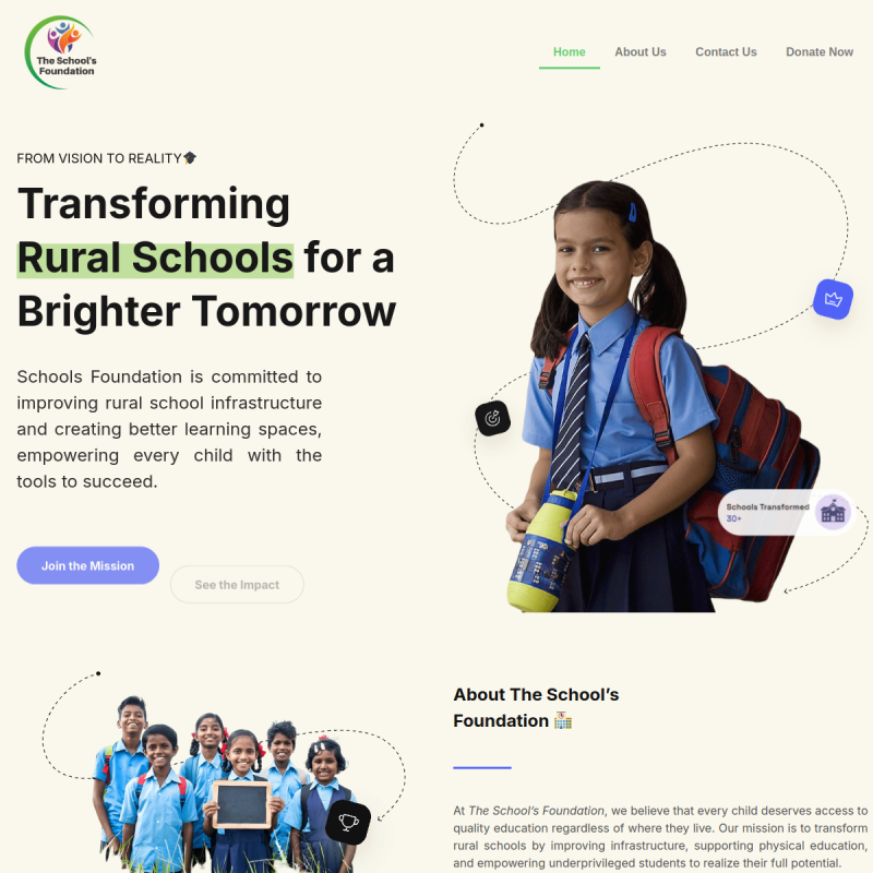 The Schools Foundations website screenshot
