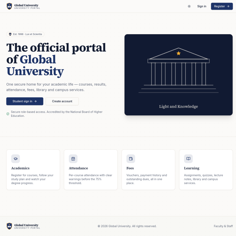 University Portal management system