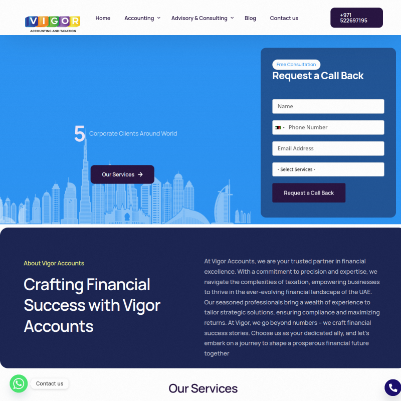 Vigor Accounts website screenshot