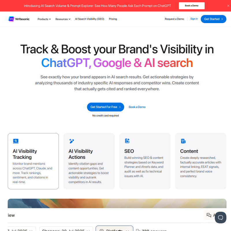 Writesonic Website Preview