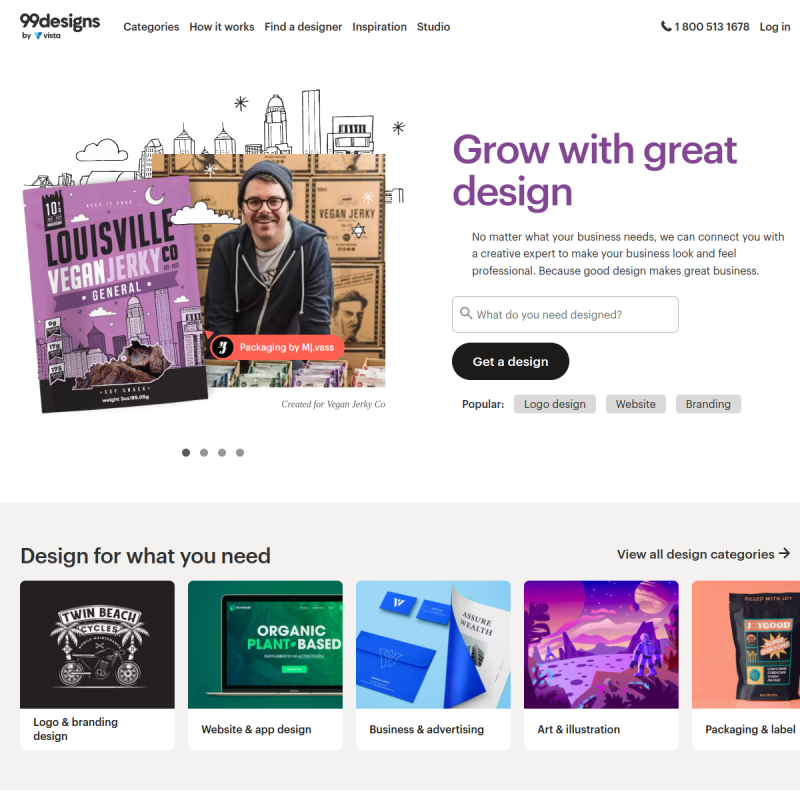 99Designs Website Screenshot