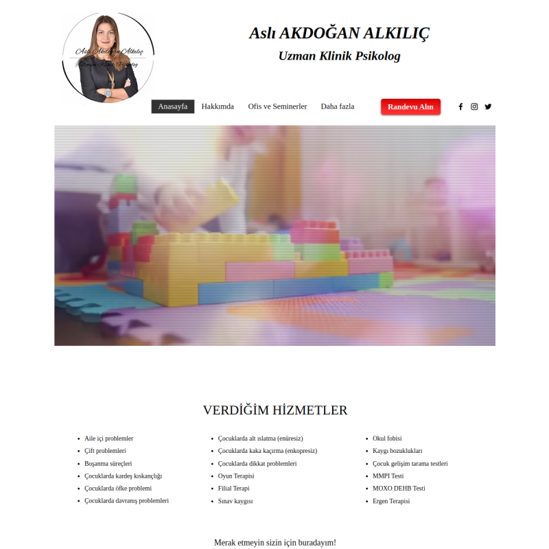 Aslı Akdoğan Alkılıç Web Sitesi