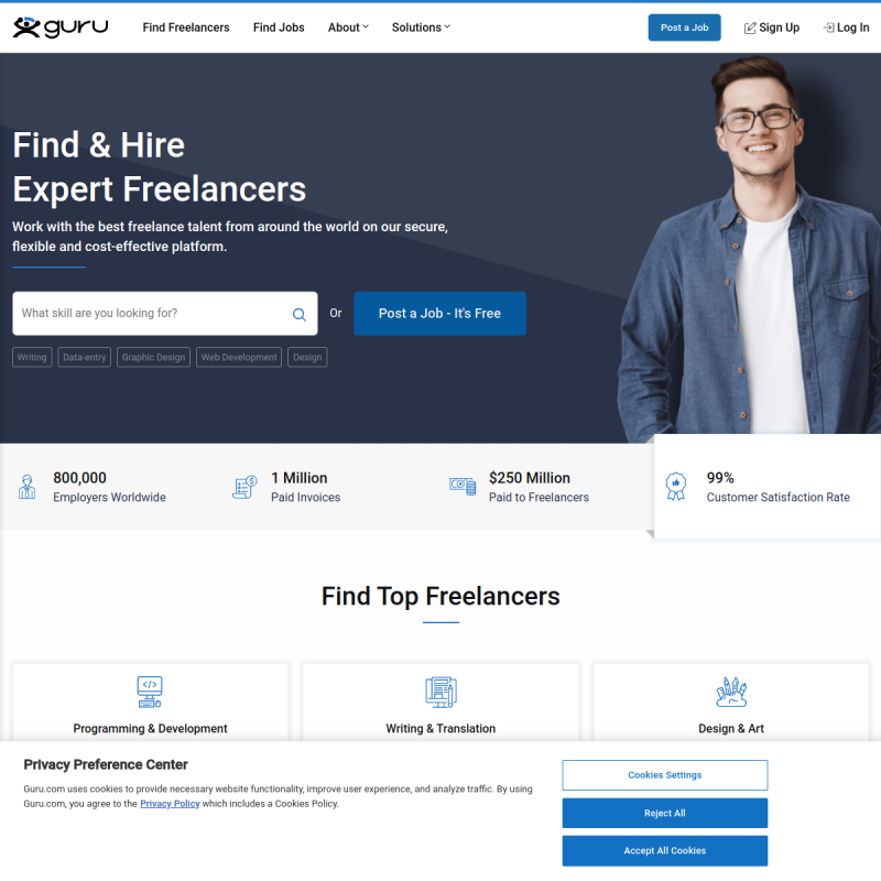 Guru platform screenshot