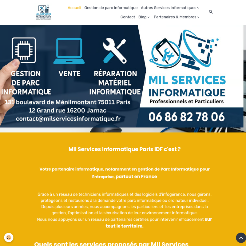 Site MIL SERVICES INFORMATIQUE Paris