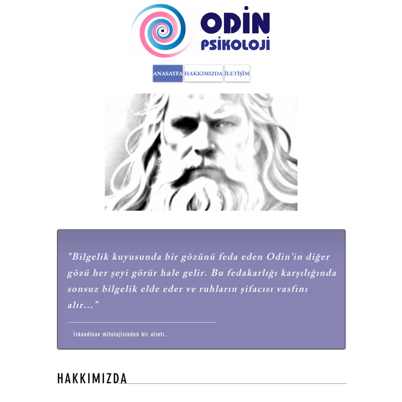 Odin Psikoloji - Klinik Psikoloji Merkezi Web Sitesi Tasarımı