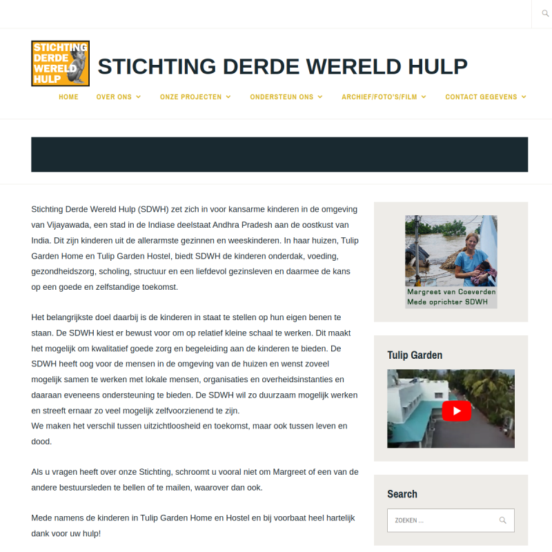 Screenshot van sdwh.nl — gemaakt door DB ICT
