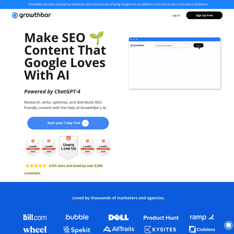 GrowthBar Website Preview