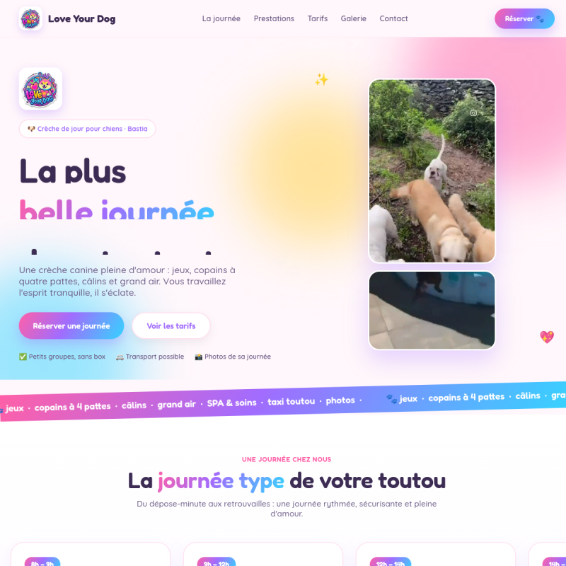 Aperçu du site Love Your Dog