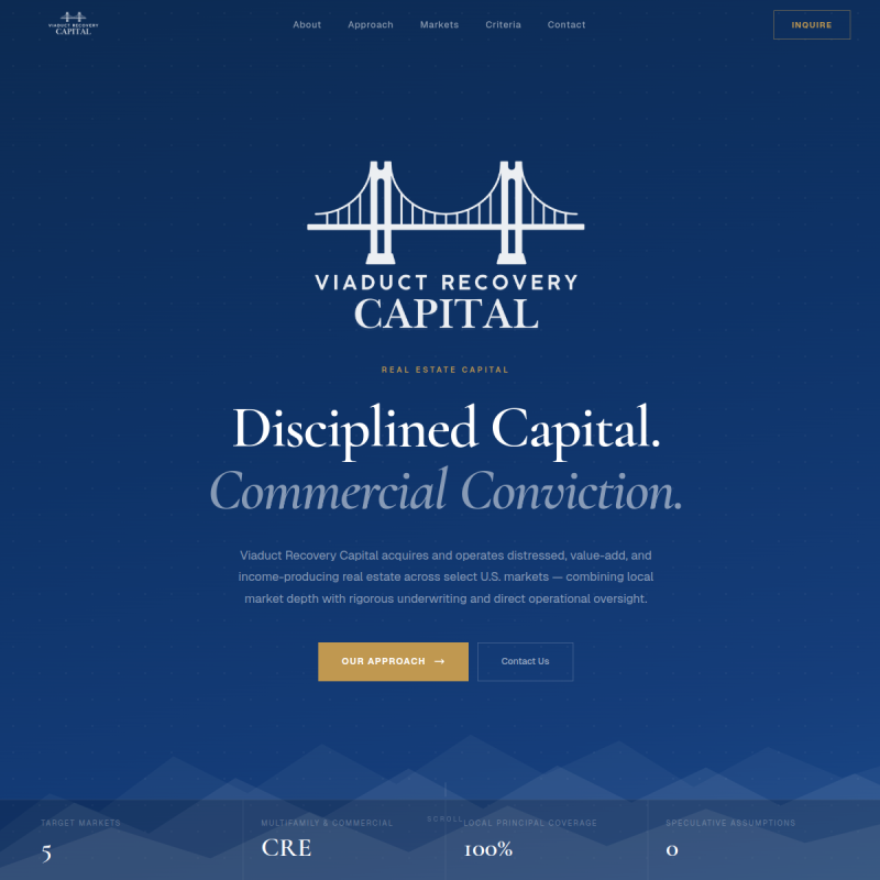 Viaduct Recovery Capital website preview