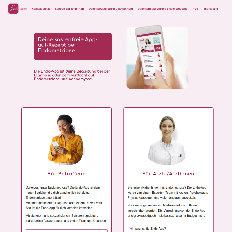 Endo-App site preview