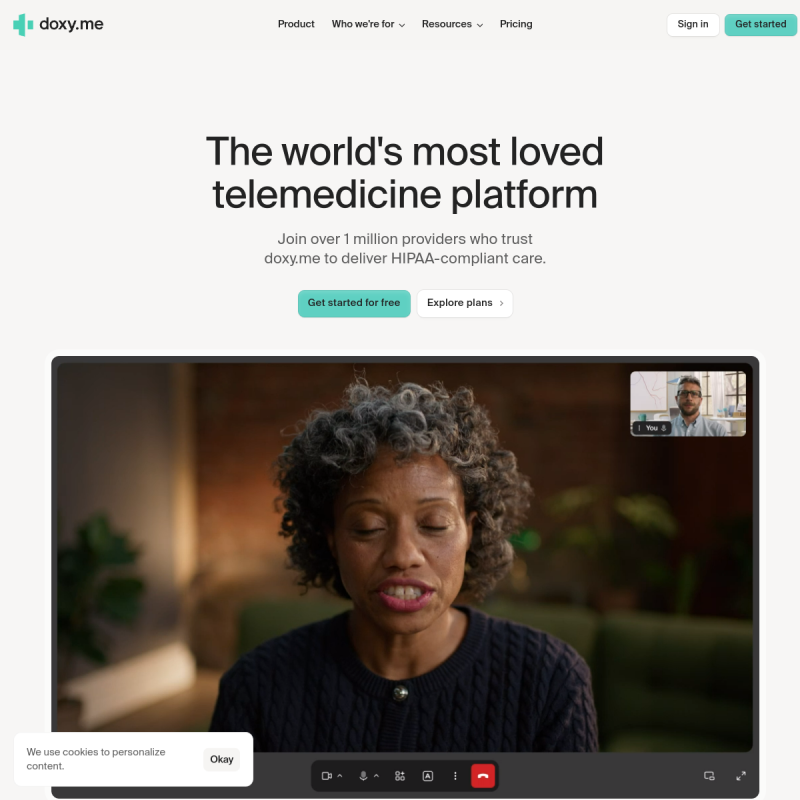 Doxy.me site preview