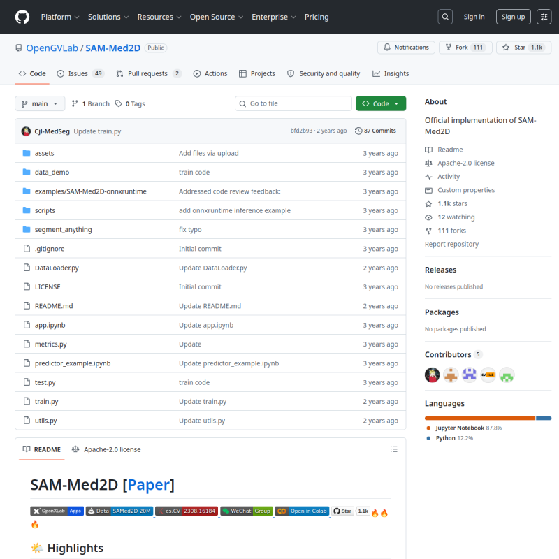 SAM-Med2D site preview