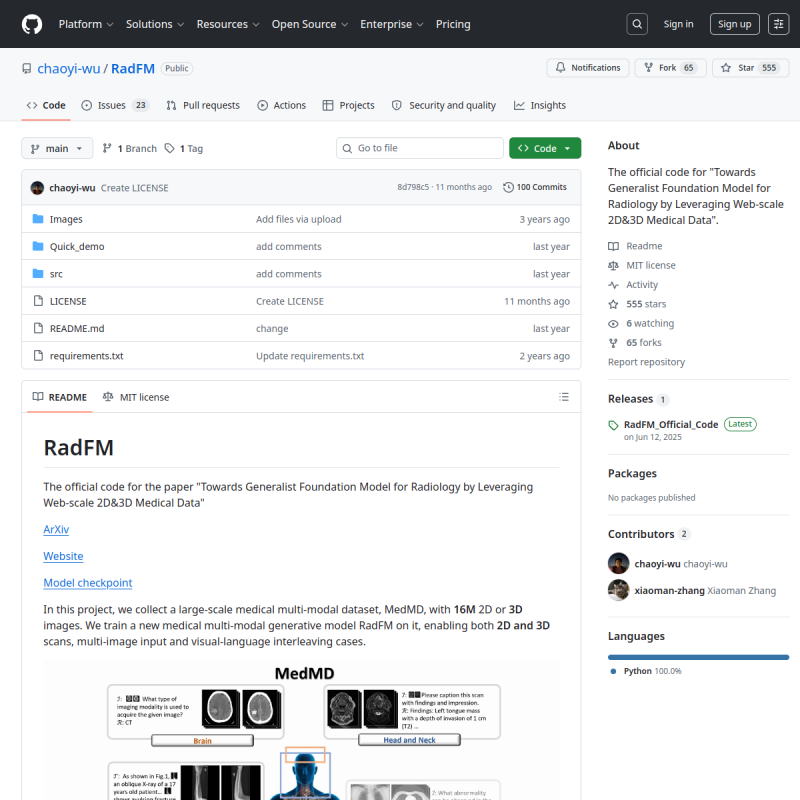RadFM site preview