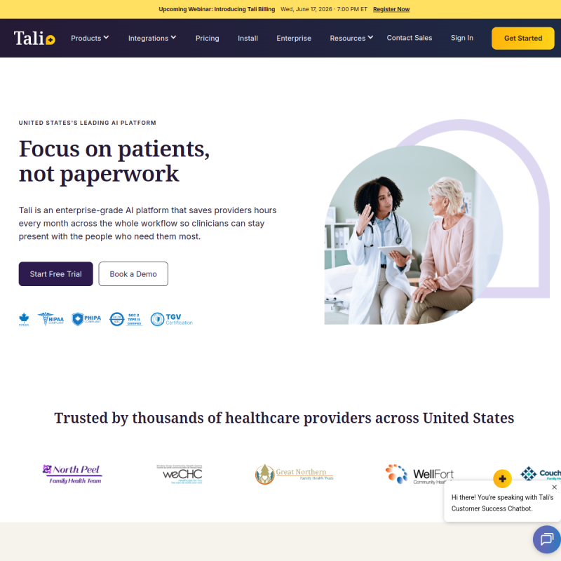 Tali AI site preview