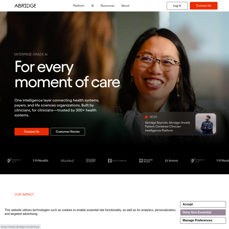 Abridge site preview