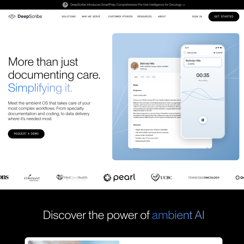 DeepScribe site preview