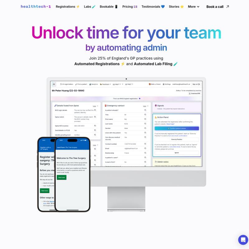 Healthtech-1 site preview
