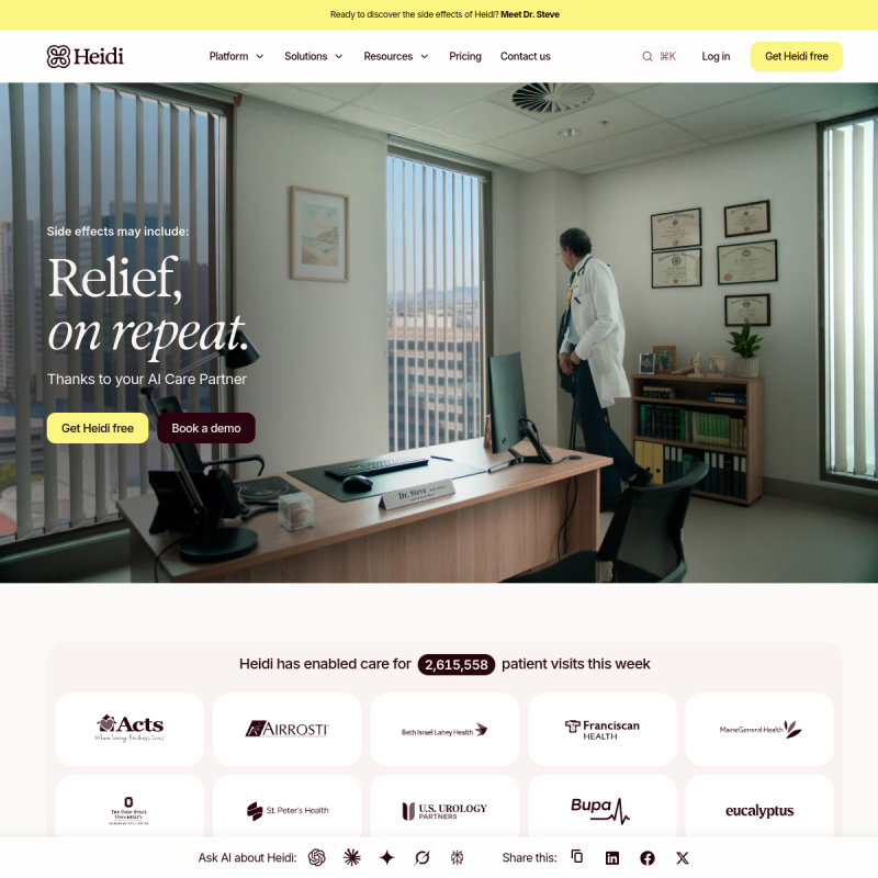 Heidi Health site preview