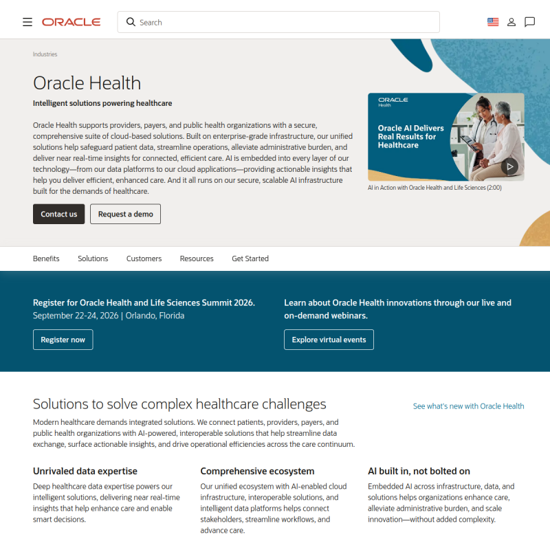Oracle Health (Cerner) site preview