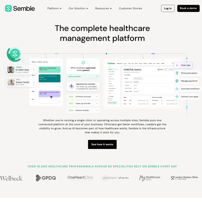 Semble site preview