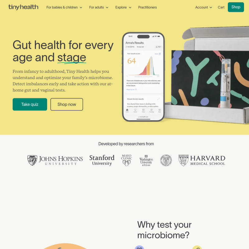 Tiny Health site preview